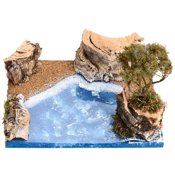 Paesaggio marino con isolotto cm 19x14,5x13 h