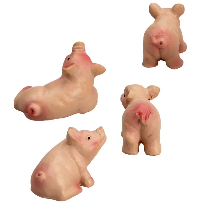Conjunto de 4 cerdos de 2,8 cm