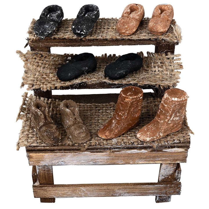 Puesto de madera del zapatero cm 9x5x11 h