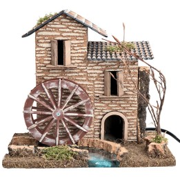 House with working water mill cm 25x16x22.3 h