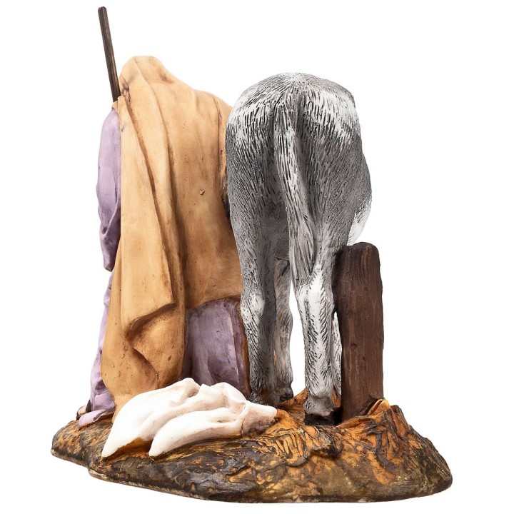 St. Joseph with donkey 15 cm in Landi Moranduzzo resin