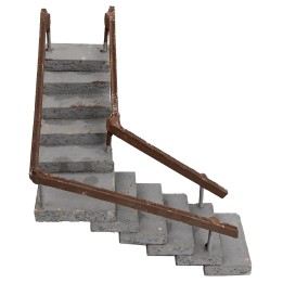 Wooden corner staircase with handrail 14 cm h