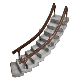 Scala curva con corrimano rivolto verso sinistra h 13,5 cm