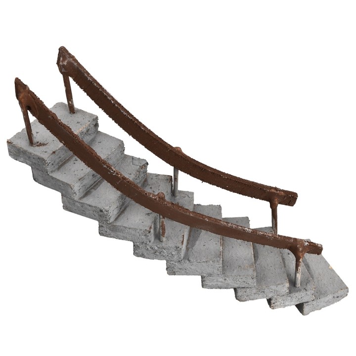 Escalera curva con pasamanos hacia la derecha h 13,5 cm