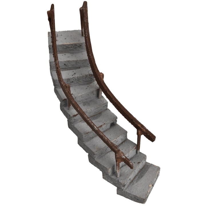 Scala curva con corrimano rivolto verso destra h 13,5 cm