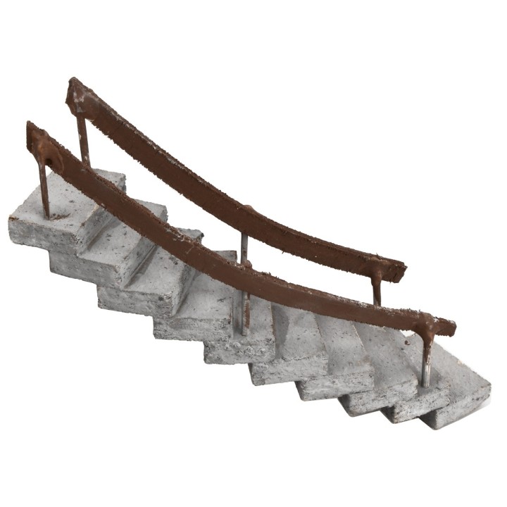 Scala curva con corrimano rivolto verso destra h 13,5 cm
