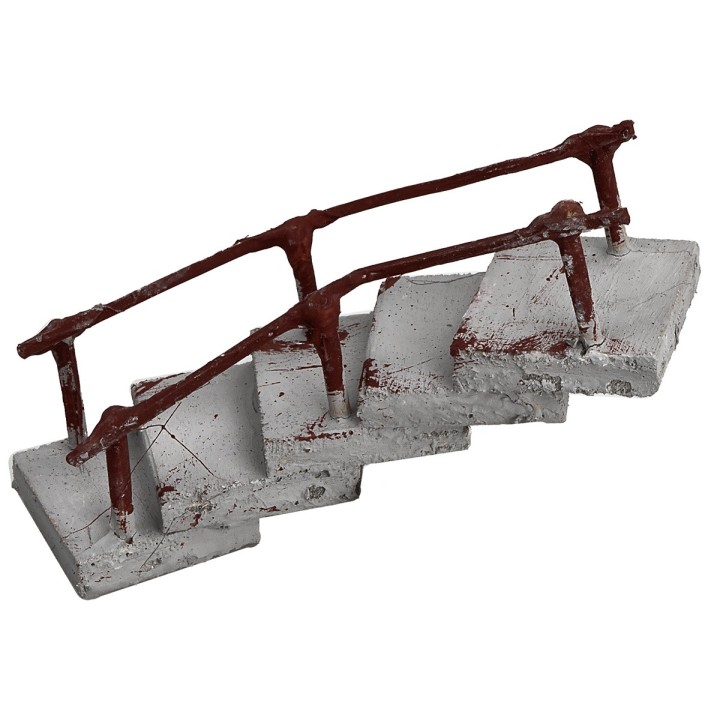 Scala curva con corrimano rivolto verso destra h 6 cm