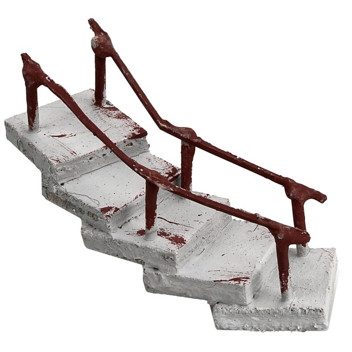 copy of Curved staircase with handrail facing left h 13.5 cm