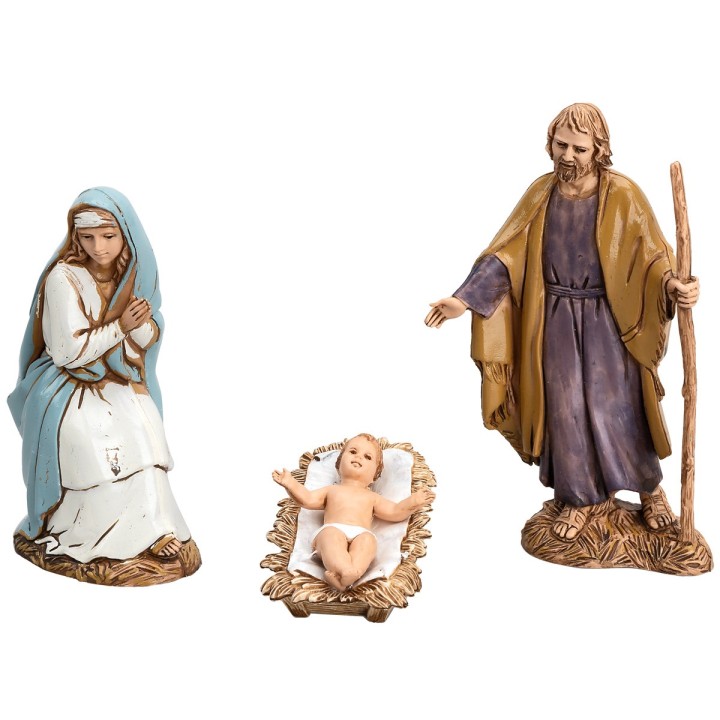 Nativity 3 figures decoration '700 series 10 cm Landi Moranduzzo