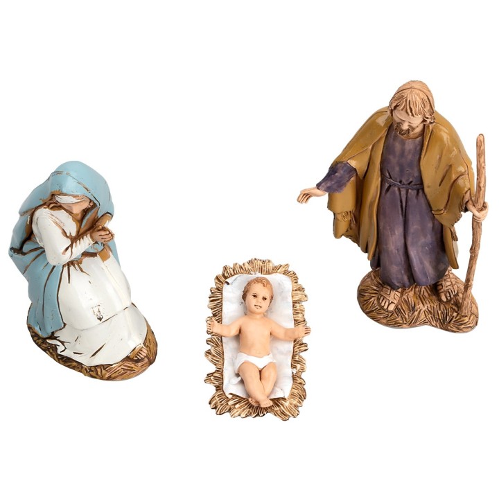 Natività 3 soggetti decoro ‘700 serie 10 cm Landi Moranduzzo