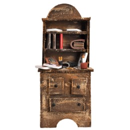 Aparador de madera con libros y miniaturas de 7x4,7x18 cm h