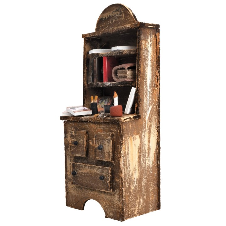 Wooden cupboard with books and small items cm 7x4.7x18 h