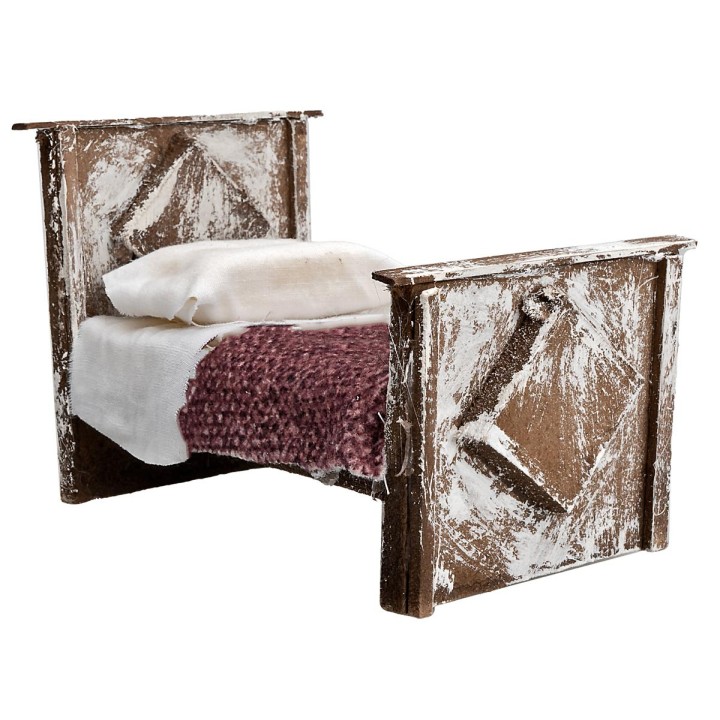Letto con coperta in legno cm 10x6x7,5 h