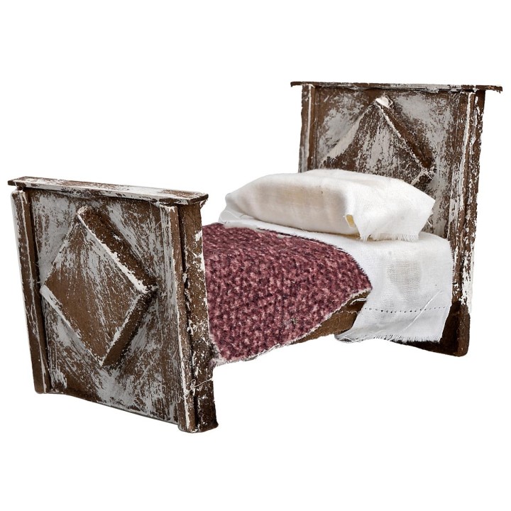 Letto con coperta in legno cm 10x6x7,5 h