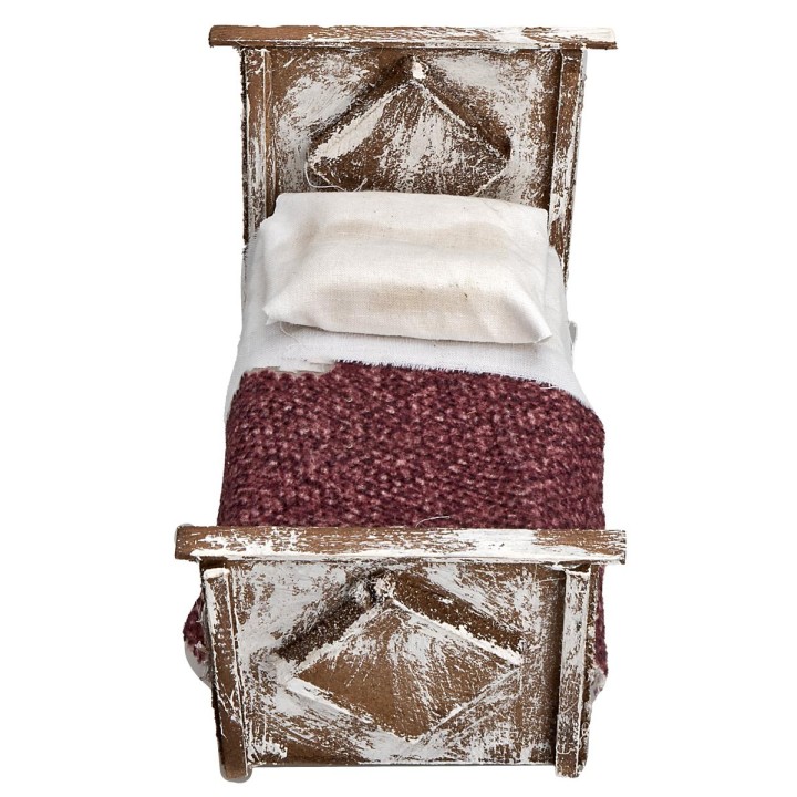 Bed with blanket in wood cm 10x6x7.5 h