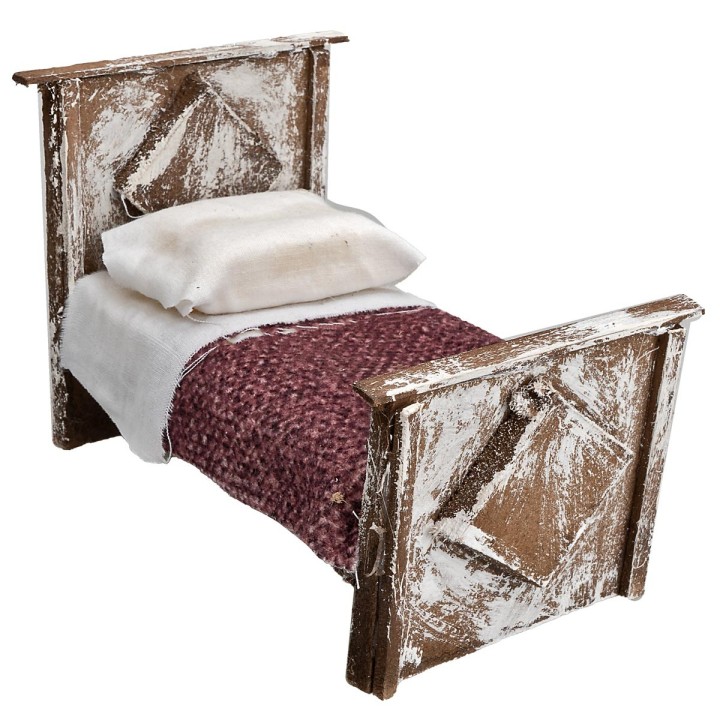 Bed with blanket in wood cm 10x6x7.5 h