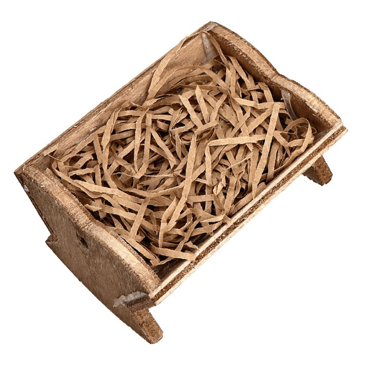 Mangiatoia in legno con fieno cm 6,5x4,7x3,5 h