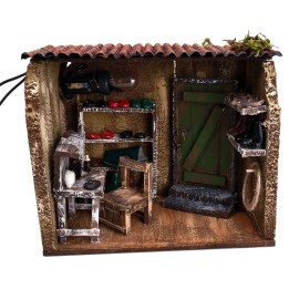 Shoe repair shop with working light cm 19.5x11.7x16 h