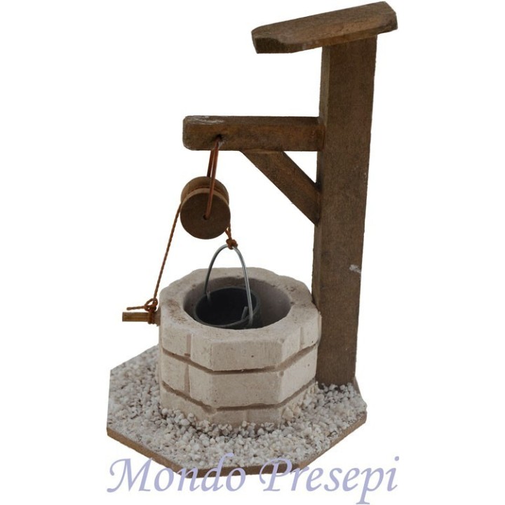 Pozo de madera con polea