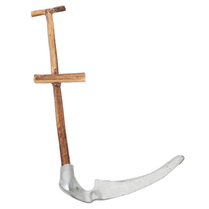Falce in metallo con manico in legno 9,8 cm