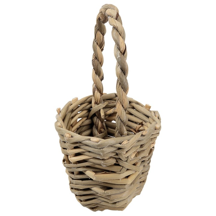 Wicker basket with handle Ø 3.1x6.4 cm