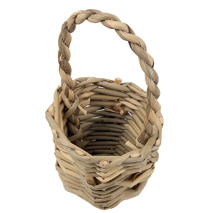Wicker basket with handle Ø 3.1x6.4 cm