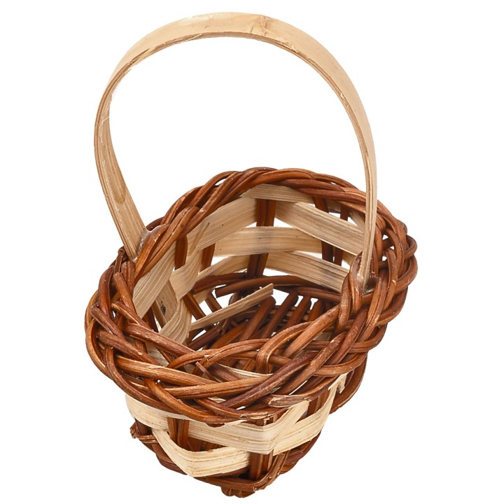 Wicker basket with handle 6 cm high