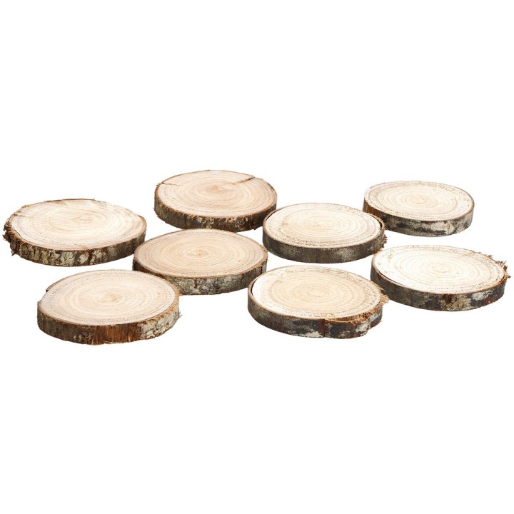 Set otto basi in legno Ø 7,3 cm