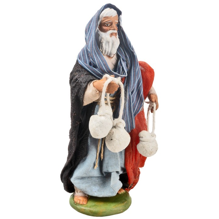 Shepherd with cheese series 12-13 cm in terracotta with fabric