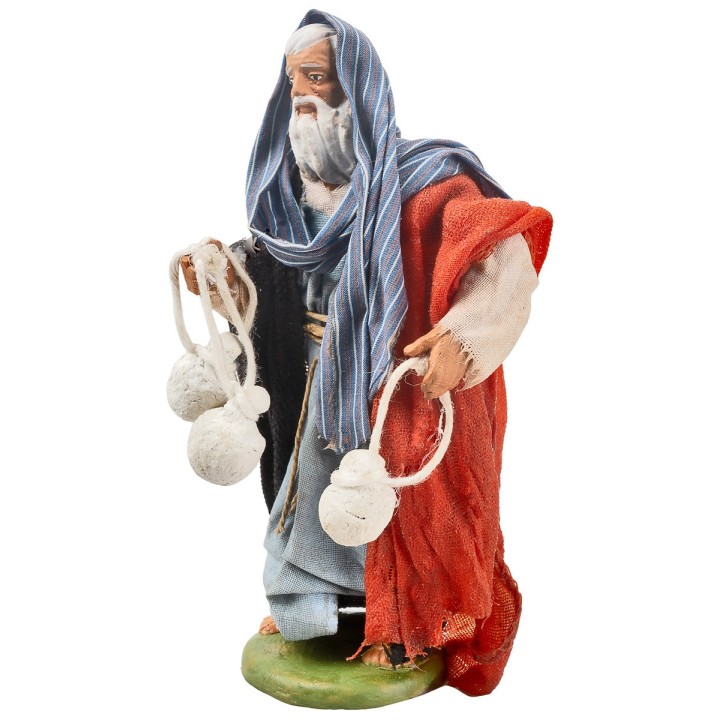Pastore con formaggi serie 12-13 cm in terracotta con abiti in