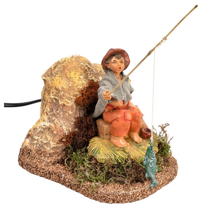 Child fishing series 12 cm Fontanini in motion