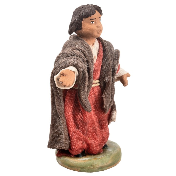 Niña serie 12 cm en terracota con ropa de tela