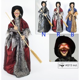 Befana con luci e suoni 60 cm disponibile nei colori