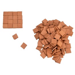 Square terracotta tiles 14x14x3 mm 150 pcs