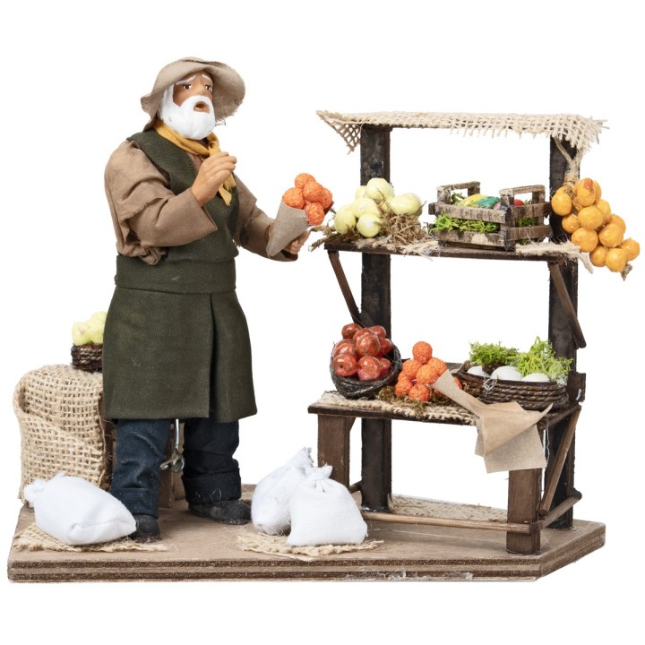 Fruit vendor with counter h 17 cm in motion