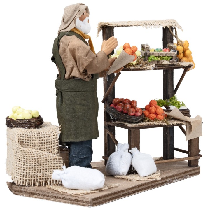 Fruttivendolo con banco h 17 cm in movimento