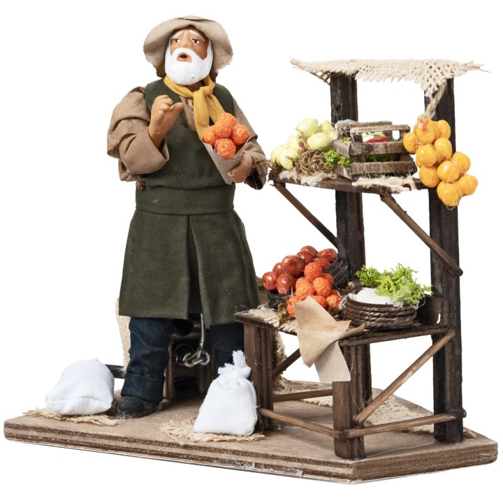 Vendedor de frutas con mostrador h 17 cm en movimiento