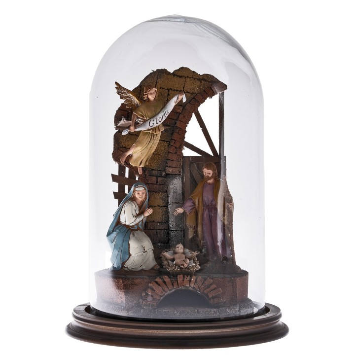Campana de vidrio con muro en ruinas ø cm 19,3x28 h