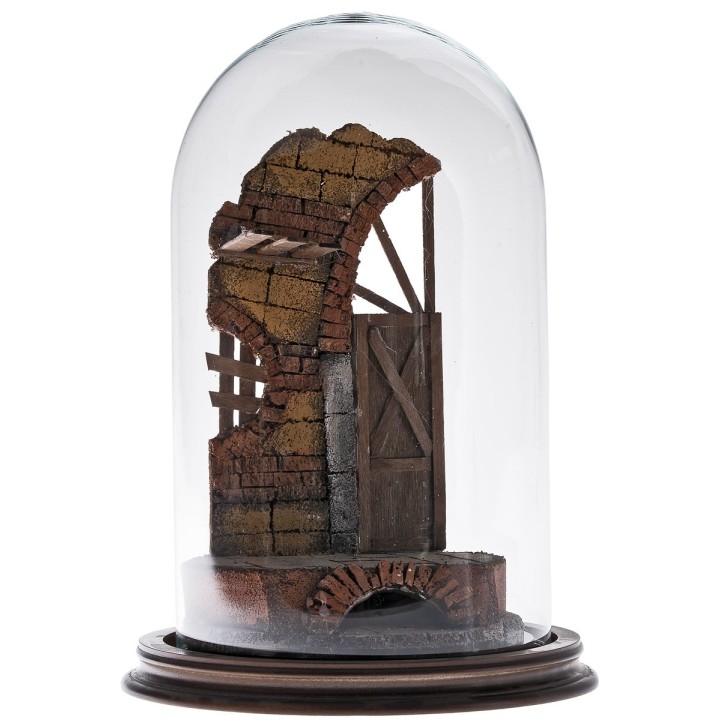 Glass dome with ruined wall ø cm 19.3x28 h