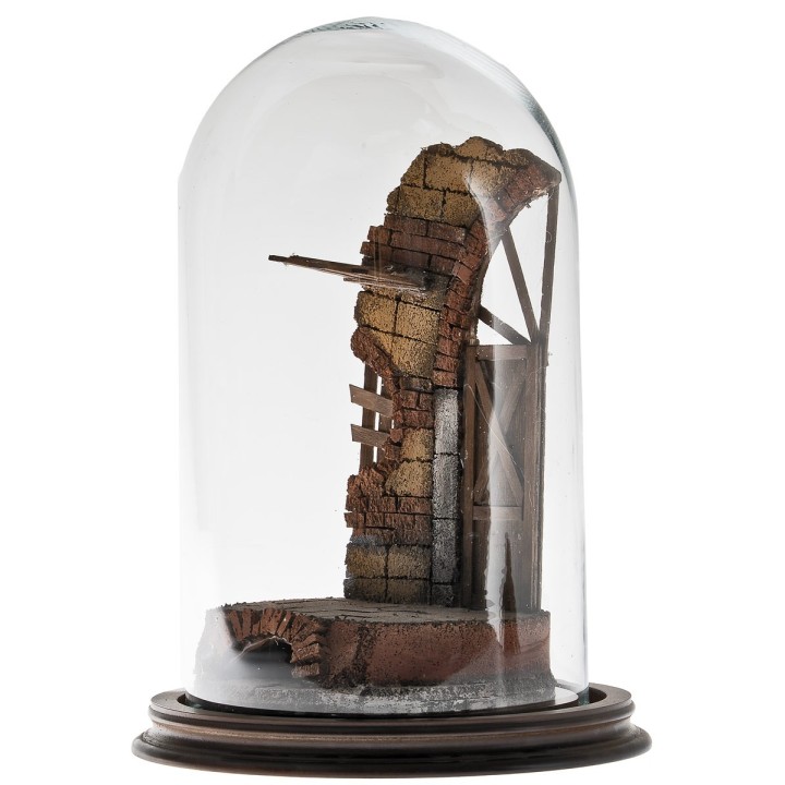 Campana de vidrio con muro en ruinas ø cm 19,3x28 h