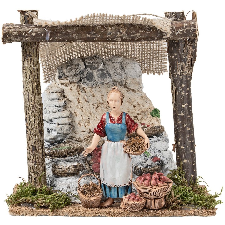 Fruit vendor's shop with tent cm 15x10.3x14.5 h