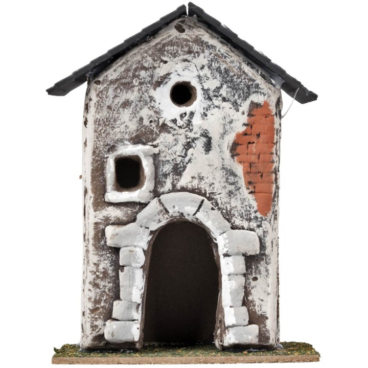 Casa con arco e finestre irregolari cm 11,2x7,5x16 h