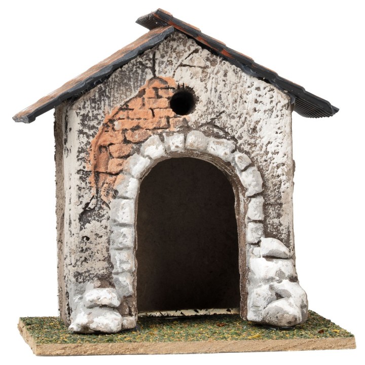 Casa con arco y ventana circular cm 9,5x9,5x10 h