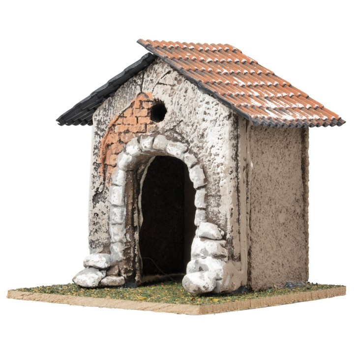 Casa con arco y ventana circular cm 9,5x9,5x10 h