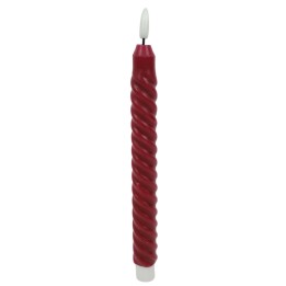 Vela roja con luz led efecto llama h 25 cm