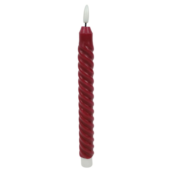 Red candle with LED flame effect light h 25 cm