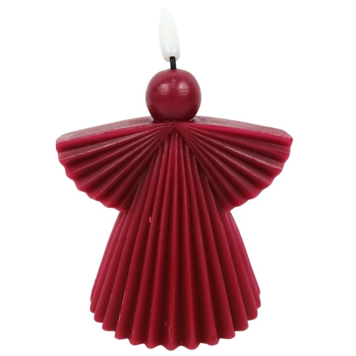 Angel candle with led flame effect light h 13.5 cm