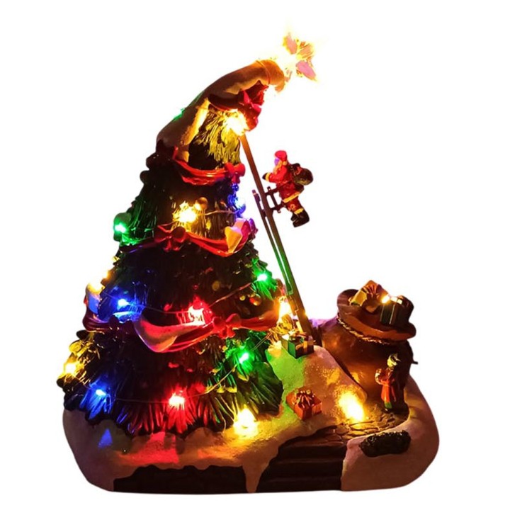 Carrusel árbol de Navidad con música y luces en movimiento que