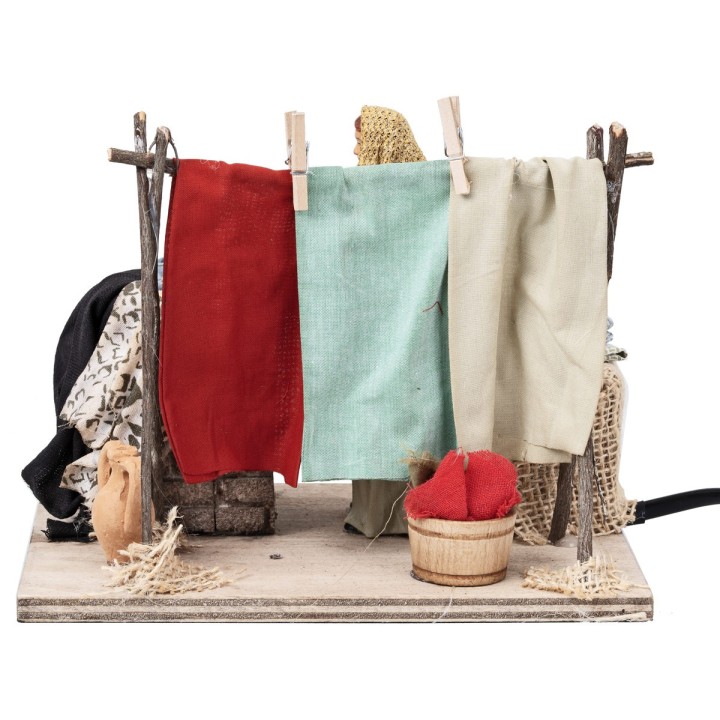 Woman hanging clothes 12 cm series in motion