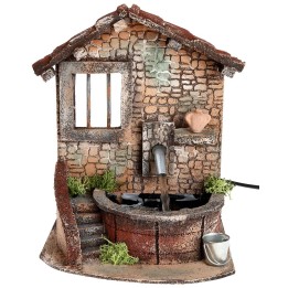 Fontana con pompa funzionante a corrente cm 15x13,3x19,5 h